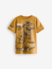 Yellow Dino 100% Cotton Short Sleeve Graphic T-Shirt (3-16yrs) - Image 1 of 3