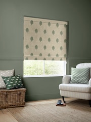 Emily Bond Fern Green 100% Cotton Globe Made to Measure Roman Blinds - Image 1 of 5