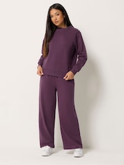 Viola - M&Co Petite Set felpa e pantaloni joggers a gamba larga - Immagine 1 di 5