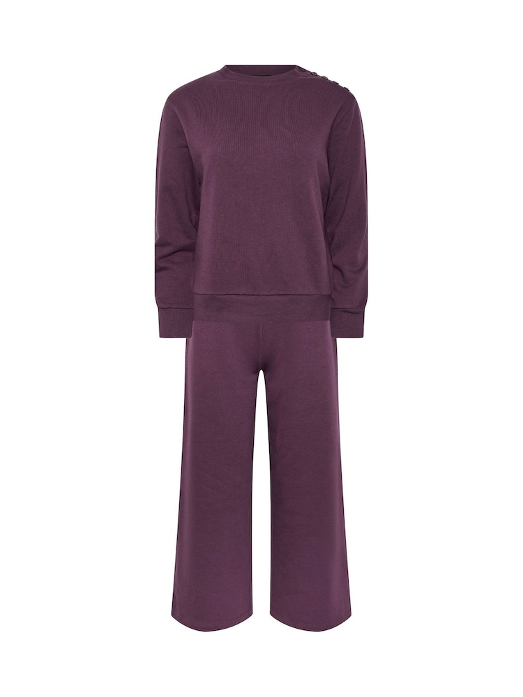 Viola - M&Co Petite Set felpa e pantaloni joggers a gamba larga - Immagine 5 di 5 Viola - M&Co Petite Set felpa e pantaloni joggers a gamba larga - Immagine 5 di 5