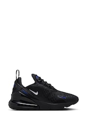 Nike Black/White/Blue Air Max 270 Trainers - Image 1 of 8