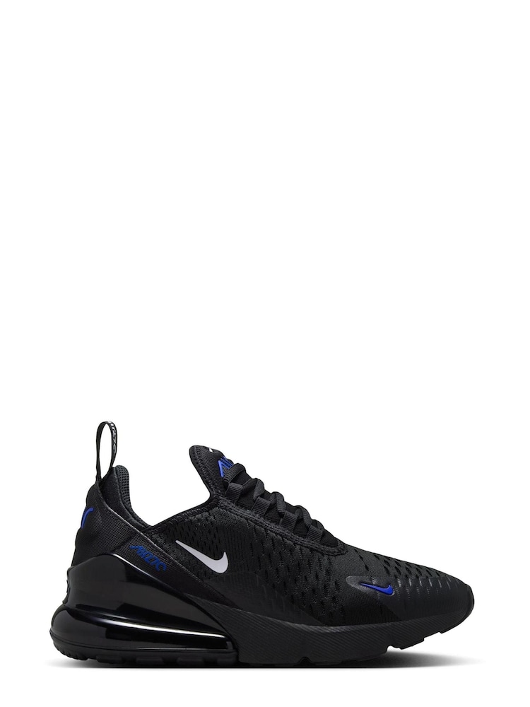 Nike Black/White/Blue Air Max 270 Trainers - Image 1 of 8