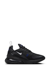 Nike Black/White/Blue Air Max 270 Trainers - Image 3 of 8