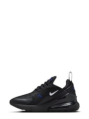 Nike Black/White/Blue Air Max 270 Trainers - Image 4 of 8