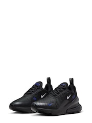 Nike Black/White/Blue Air Max 270 Trainers - Image 5 of 8