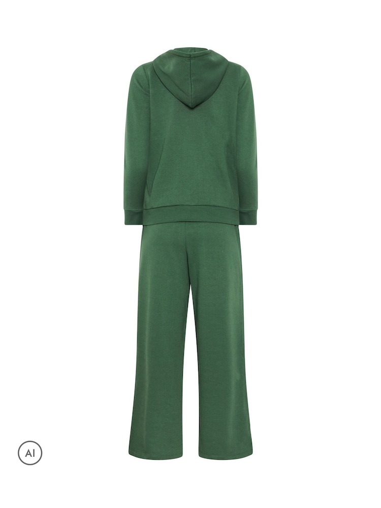 M&Co Green Petite Sweat Top & Wide Leg Joggers Set - Image 6 of 6