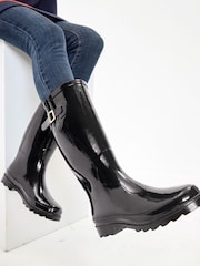 Black Gloss Wellies - Image 1 of 4