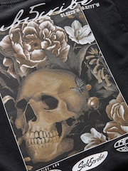 Grey Washed Relaxed Fit 100% Cotton Short Sleeve Subscribe Graphic T-Shirt (3-16yrs) - Image 9 of 9