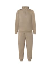 M&Co Brown Petite Sweat Top & Cuffed Leg Joggers Set - Image 5 of 5