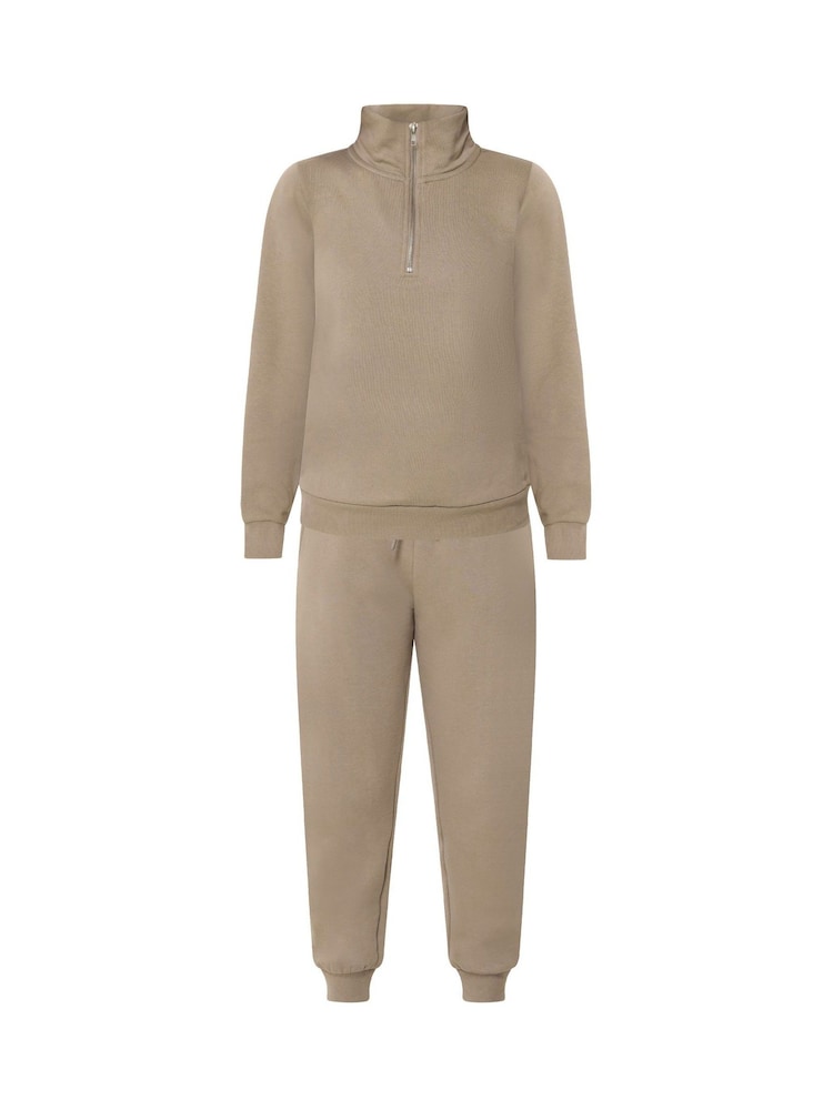 M&Co Brown Petite Sweat Top & Cuffed Leg Joggers Set - Image 5 of 5 M&Co Brown Petite Sweat Top & Cuffed Leg Joggers Set - Image 5 of 5