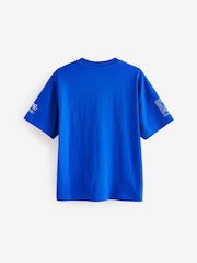 Kobaltblau mit Totenkopf- und Controller-Grafik - T-Shirt in lässiger Passform mit Grafik (3–16 Jahre) - Bild 2 von 3