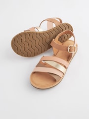 Pink Metallic Mix Leather Strappy Sandals - Image 6 of 8