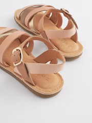 Pink Metallic Mix Leather Strappy Sandals - Image 7 of 8
