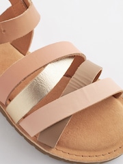 Pink Metallic Mix Leather Strappy Sandals - Image 8 of 8
