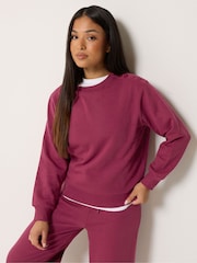 Rosso - M&Co Petite Set felpa e pantaloni joggers a gamba larga - Immagine 4 di 6