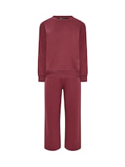Rosso - M&Co Petite Set felpa e pantaloni joggers a gamba larga - Immagine 6 di 6