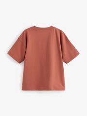 Rust Brown Skeleton Relaxed Fit Short Sleeve Graphic 100% Cotton T-Shirt (3-16yrs) - Image 2 of 3