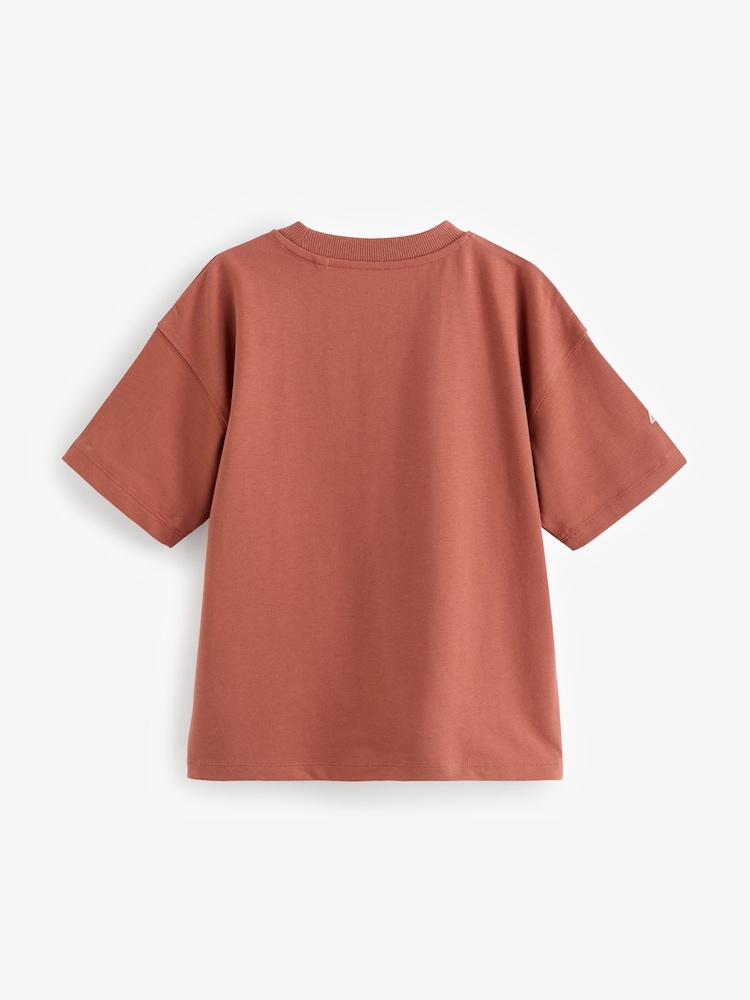 Rust Brown Skeleton Relaxed Fit Short Sleeve Graphic 100% Cotton T-Shirt (3-16yrs) - Image 2 of 3