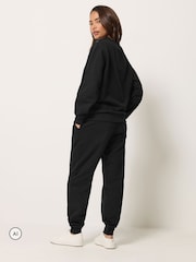 M&Co Black Petite Sweat Top & Cuffed Leg Joggers Set - Image 3 of 5