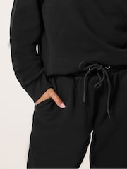 M&Co Black Petite Sweat Top & Cuffed Leg Joggers Set - Image 4 of 5
