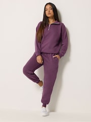 M&Co Purple Petite Sweat Top & Cuffed Leg Joggers Set - Image 1 of 5