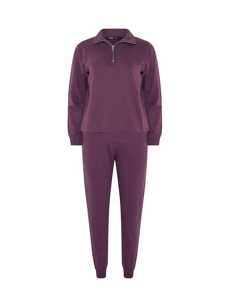 M&Co Purple Petite Sweat Top & Cuffed Leg Joggers Set - Image 5 of 5 M&Co Purple Petite Sweat Top & Cuffed Leg Joggers Set - Image 5 of 5
