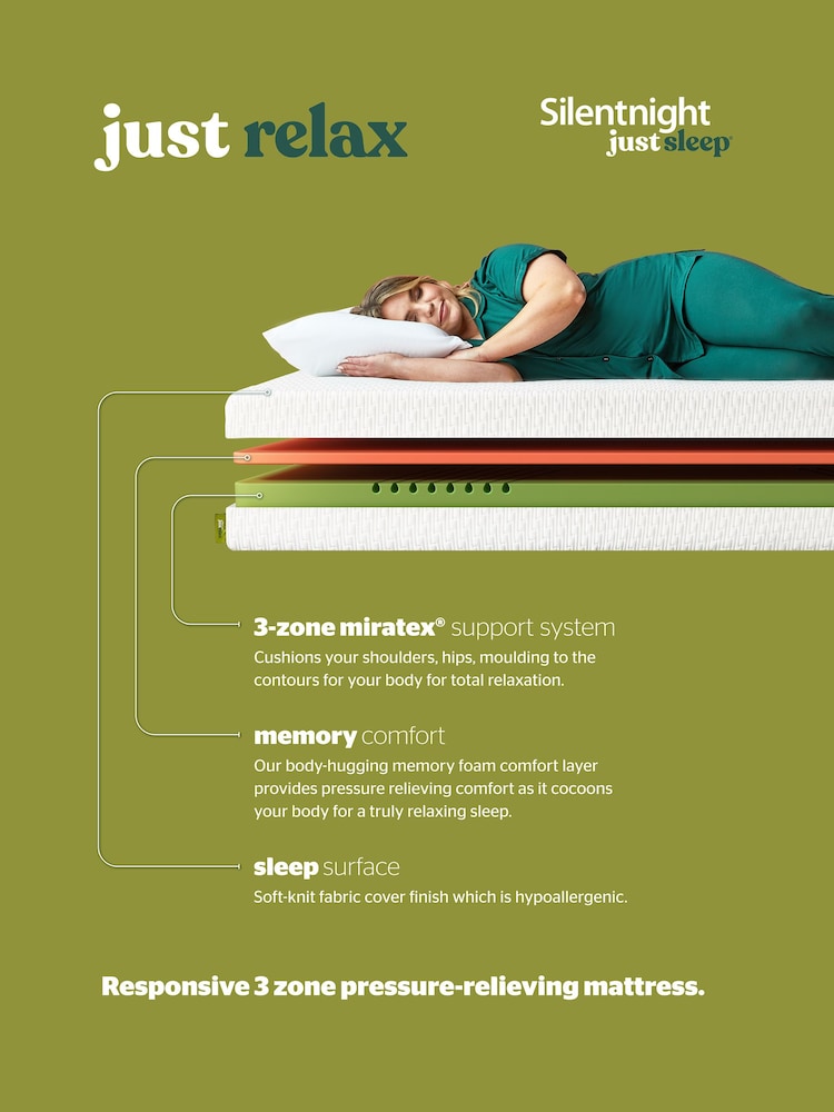 Silentnight Just Sleep Relax Memory Rolled Mattress - Image 2 of 4