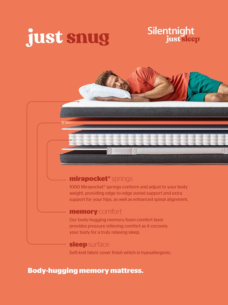 Silentnight Just Sleep Snug Memory Rolled Mattress - Image 2 of 4
