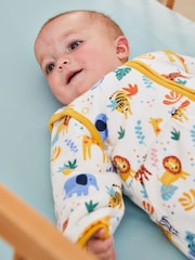 JoJo Maman Bébé White Safari 3.5 Tog Baby Sleeping Bag - Image 2 of 6