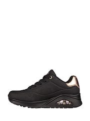 Skechers Black Light Black Golden Womens Standard Fit Uno Trainers - Image 2 of 5