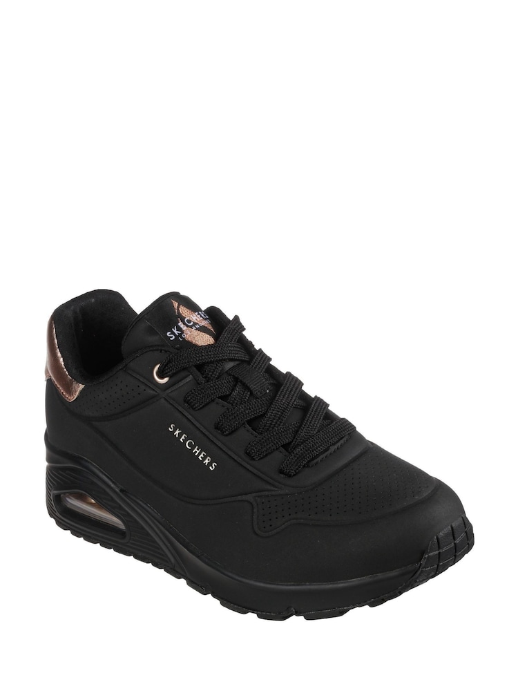 Black Light - Skechers Golden Womens Standard Fit Uno Trainers - Image 3 of 5