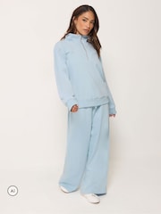 Blu - M&Co Petite Set felpa e pantaloni joggers a gamba larga - Immagine 2 di 5