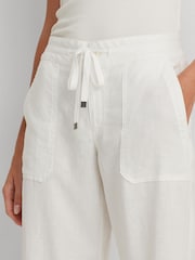 Lauren Ralph Lauren White Jovon 100% Linen Wide-Leg Trousers - Image 5 of 6