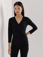 Lauren Ralph Lauren Alayja Jersey Blaack Top - Image 1 of 1