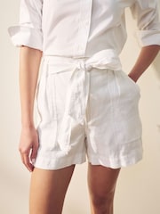 Lauren Ralph Lauren Davian Belted Linen Shorts - Image 5 of 5