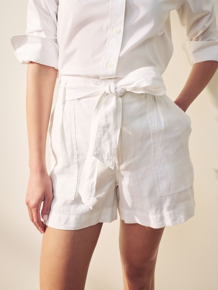 Lauren Ralph Lauren Davian Belted Linen Shorts - Image 5 of 5