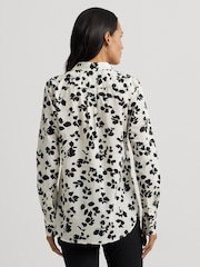 Lauren Ralph Lauren White/Black Court Classic Fit Leaf Print Shirt - Image 2 of 7