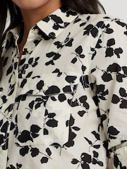 Lauren Ralph Lauren White/Black Court Classic Fit Leaf Print Shirt - Image 6 of 7