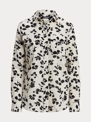 Lauren Ralph Lauren White/Black Court Classic Fit Leaf Print Shirt - Image 7 of 7
