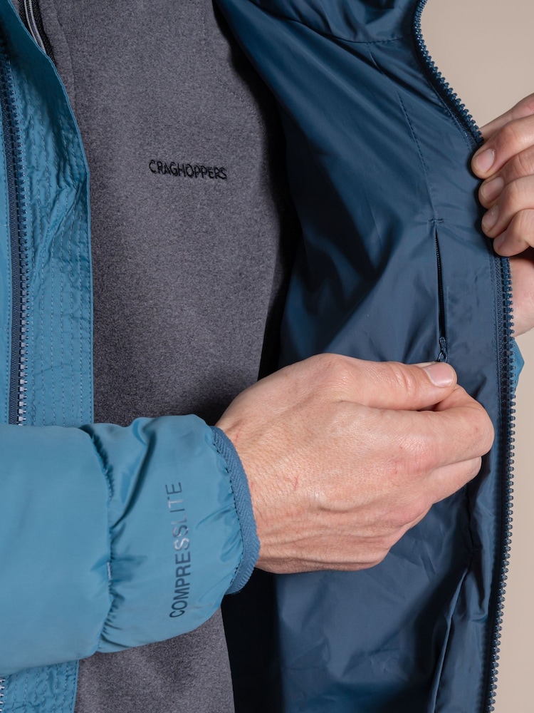 Craghoppers Teal Blue Compresslite IX Hooded Jacket - Image 6 of 6 Craghoppers Teal Blue Compresslite IX Hooded Jacket - Image 6 of 6