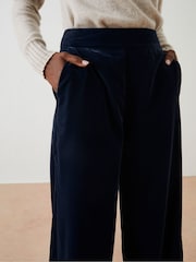 FatFace Blue Wide Leg Velvet Trousers - Image 4 of 5