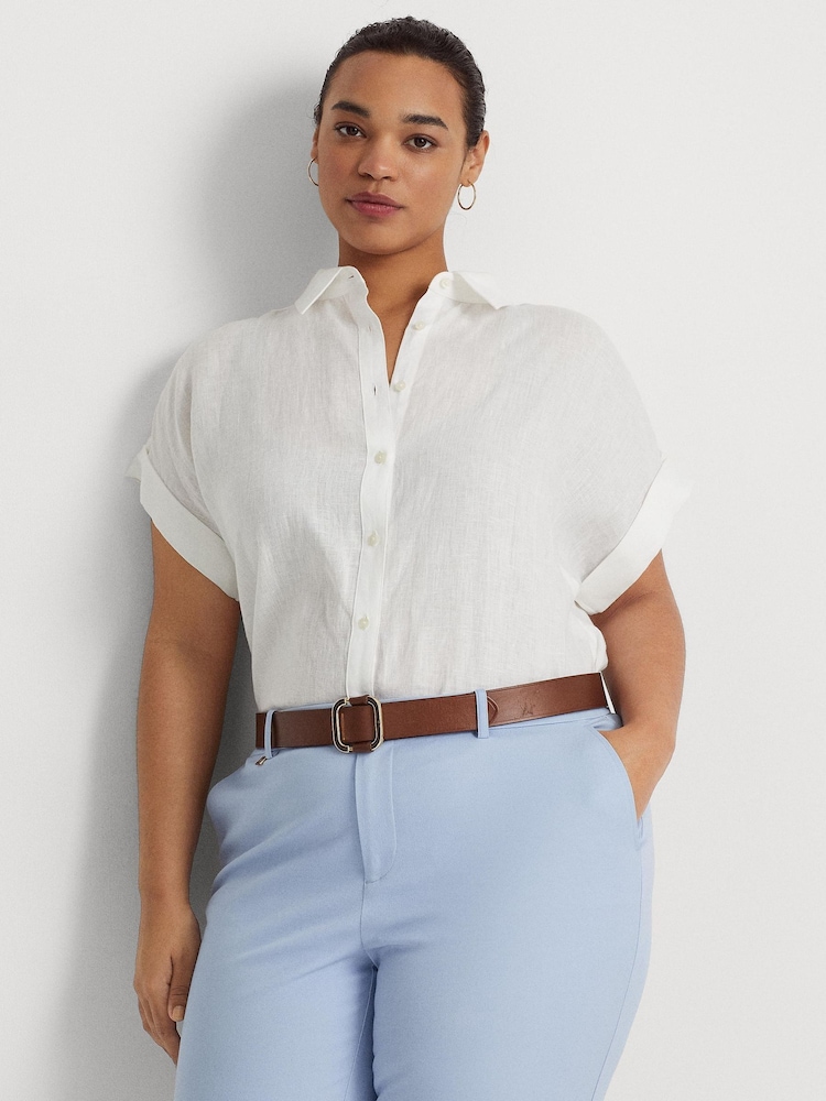 Lauren Ralph Lauren Curve Linen Dolman Sleeve Shirt - Image 1 of 8 Lauren Ralph Lauren Curve Linen Dolman Sleeve Shirt - Image 1 of 8
