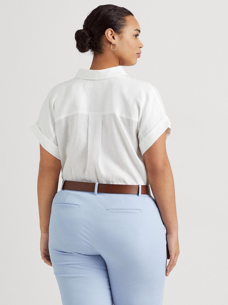 Lauren Ralph Lauren Curve Linen Dolman Sleeve Shirt - Image 2 of 8