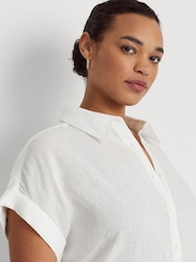 Lauren Ralph Lauren Curve Linen Dolman Sleeve Shirt - Image 4 of 8