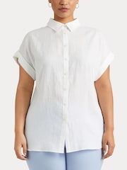 Lauren Ralph Lauren Curve Linen Dolman Sleeve Shirt - Image 6 of 8