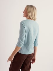 Seasalt Cornwall Blue 3/4 Kellow Top - Image 3 of 5