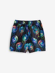 Black Graffiti Printed Swim Shorts (3-16yrs) - Image 1 of 6