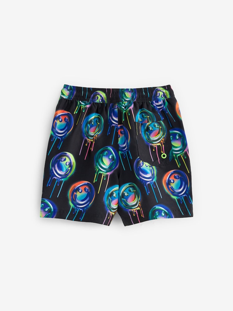 Black Graffiti Printed Swim Shorts (3-16yrs) - Image 1 of 6