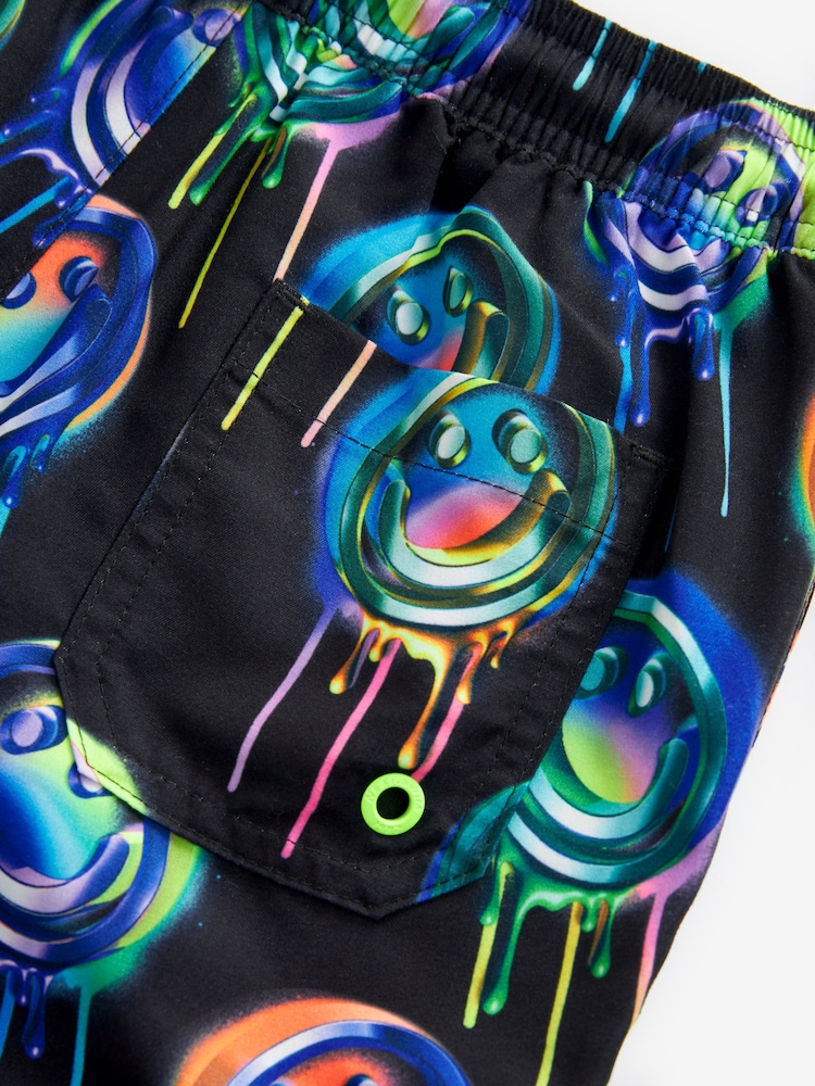 Black Graffiti Printed Swim Shorts (3-16yrs) - Image 6 of 6