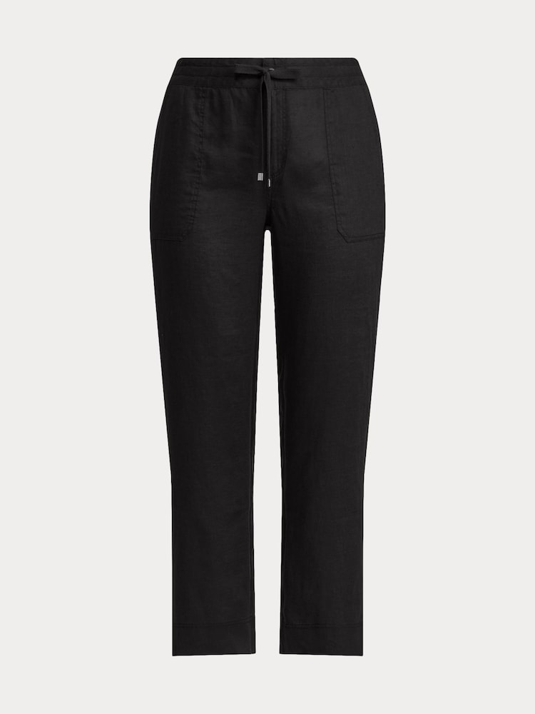 Lauren Ralph Lauren Curve 100% Linen Drawstring Trousers - Image 8 of 8